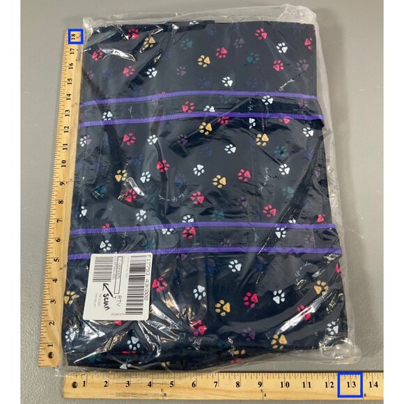 Lug Rover Paws Oversized Tote - Durable Navy Textile Bag with Purple Accents - Picture 5 of 6